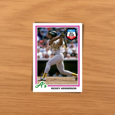 RICKEY HENDERSON A'S Anselmo Azcano Legacy Series Art Card #78RKK1