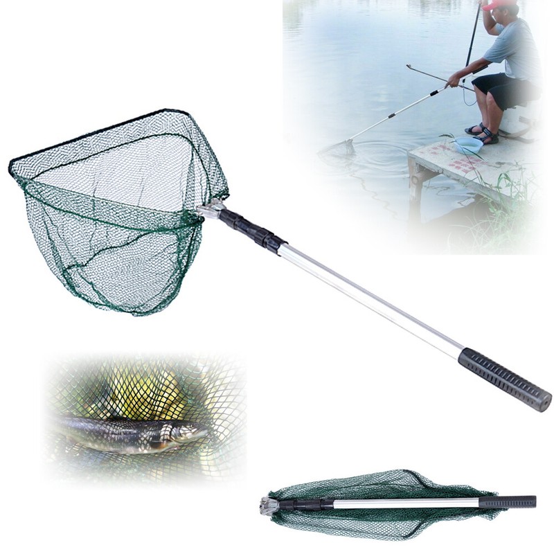 2m Kescher Fischkescher Alu Angelkescher Teich Unterfangkescher	