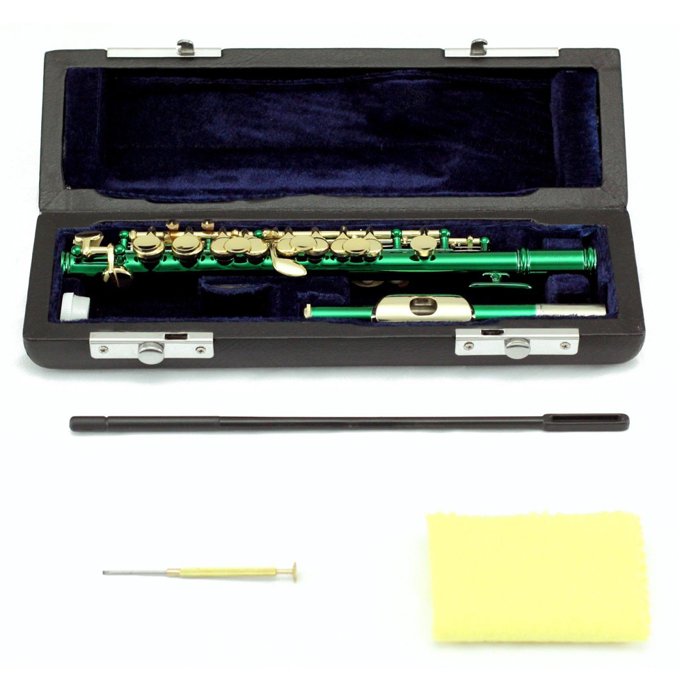 HOLIDAYSALE!Band Approved SKY Green Piccolo Flute w Gold Keys LIMITED