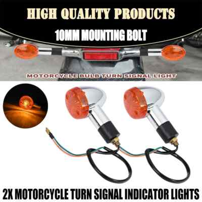 2x Motorcycle LED Turn Signal Light Amber For Suzuki Boulevard C109R C50 S 40 50