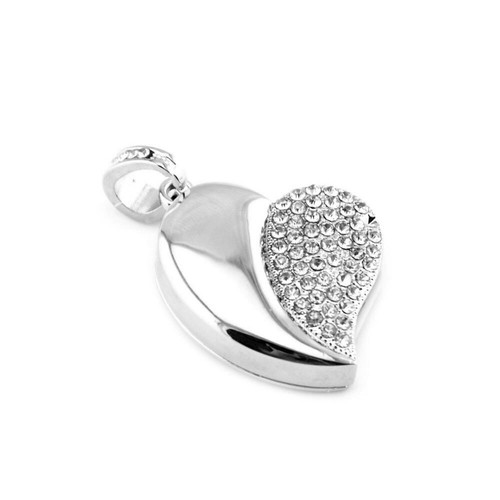 Special Durable 2GB Color : Silver Silver Heart Shaped Diamond Jewelry USB Flash Disk