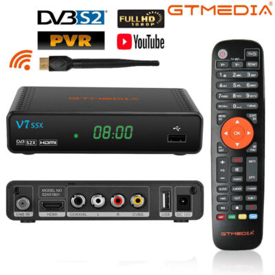 GTMEDIA V7S5X Full HD FTA Satellite Receiver DVB-S2/S2X PVR Youtube TV Tuner Box