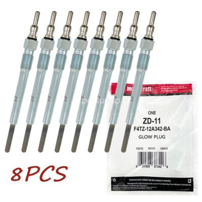 8PCS Genuine ZD-11 F4TZ-12A342-BA Motorcraft Glow Plugs For F250 F350 E-350 7.3L