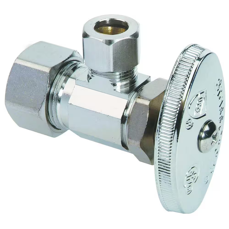 BrassCraft 1/2 Inch Angle Stop Valve 3 8 Compression Chrome Multi Turn