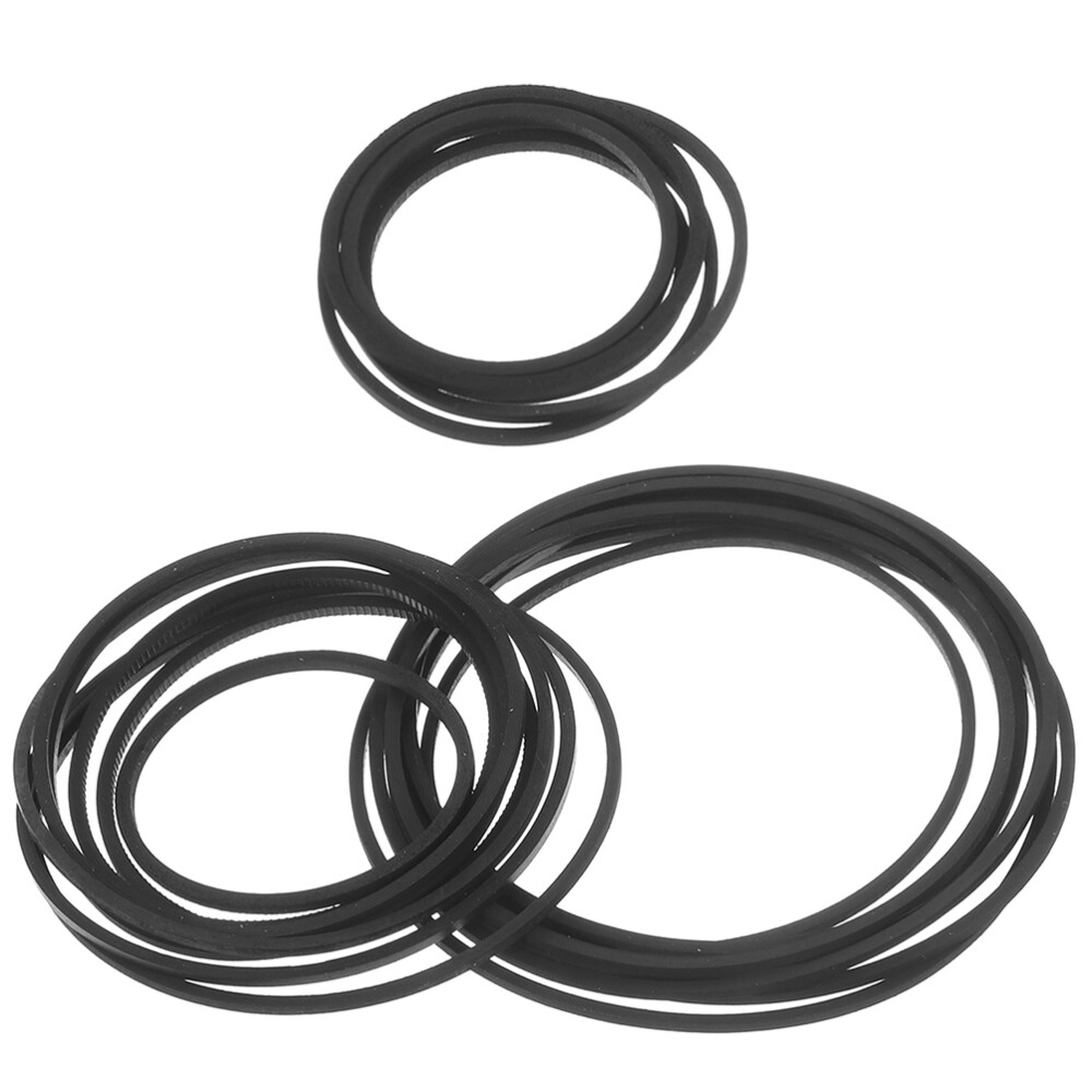 60pcs Cassette Player Belt Replacement Rubber Cassette Deck Belt Black-