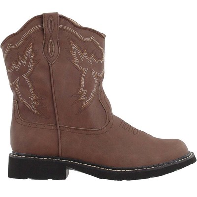 

Roper Chunk Rider Embroidery Round Toe Cowboy Womens Brown Casual Boots 09-021-, Коричневый, Roper Chunk Rider Embroidery Round Toe Cowboy