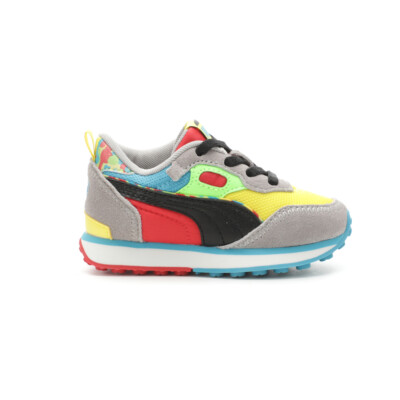 Puma Rider Fv, окрашенный древесным углем, Ac, слипоны для маленьких мальчиков, желтые кроссовки, Повседневная обувь Sh