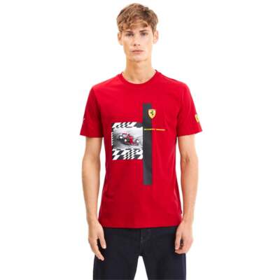 

Puma Scuderia Ferrari Q2 Футболка с круглым вырезом и коротким рукавом Мужские повседневные топы размера, Красный, Puma Scuderia Ferrari Q2 Crew Neck Short Sleeve T-Shirt
