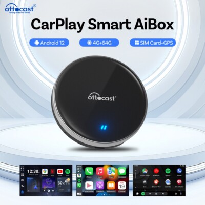 Ottocast Android 12 AIBox P3 Lite YouTube&Netflix Player Google Store Plug&Play