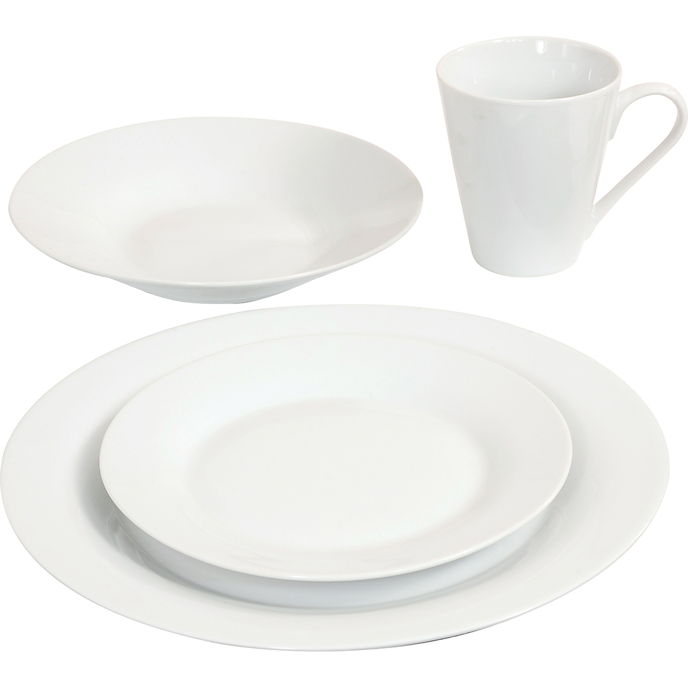 16PC DINNER SET BOWL PLATE MUG SOUP SIDE PORCELAIN CUP GIFT KITCHEN