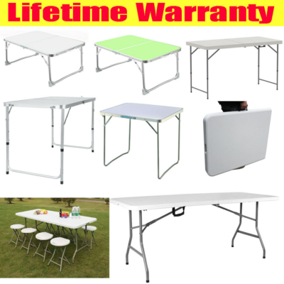 Folding Table Portable Fold Up Tables Camping Garden Party Trestle