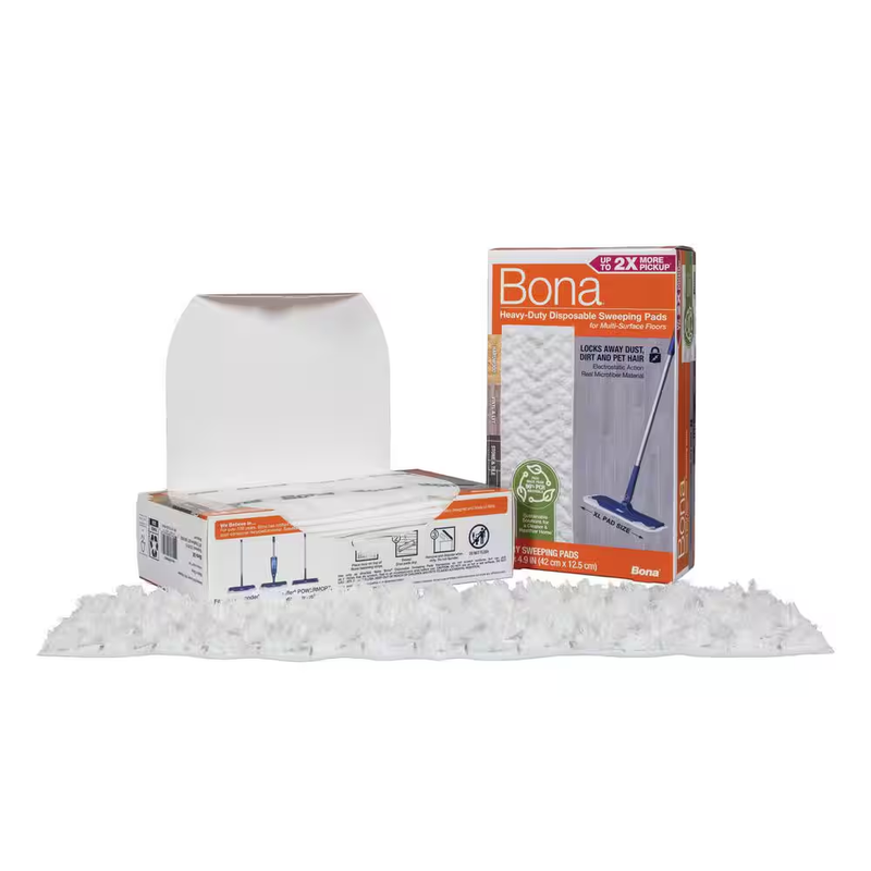 Bona Heavy Duty Dry Sweeping Refill Pads 16.6in Unscented 14 Count 2 Pack Floors