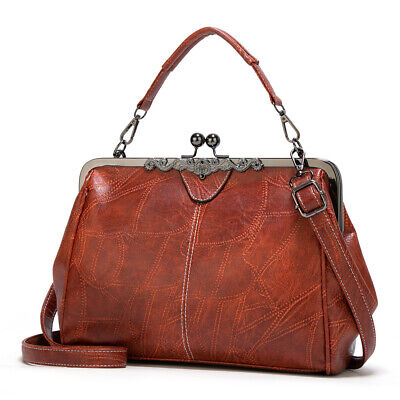 Women Oiled Leather Shoulder Bag Handbag Lady Tote Satchel P