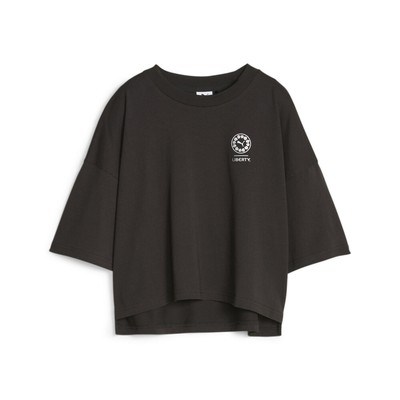 Футболка Puma X Liberty Graphic Tee Женские черные повседневные топы 62220701