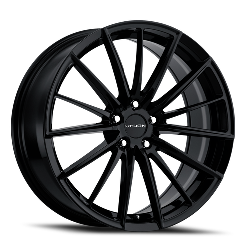 1 NEW  GLOSS BLACK VISION  AXIS 20X8.5 5-120  (108365)