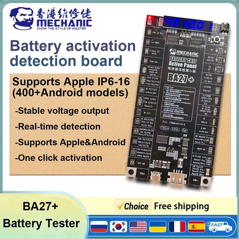 MECHANIC BA27+ Battery activation detection board Supports Apple IP6-16&400+Andr