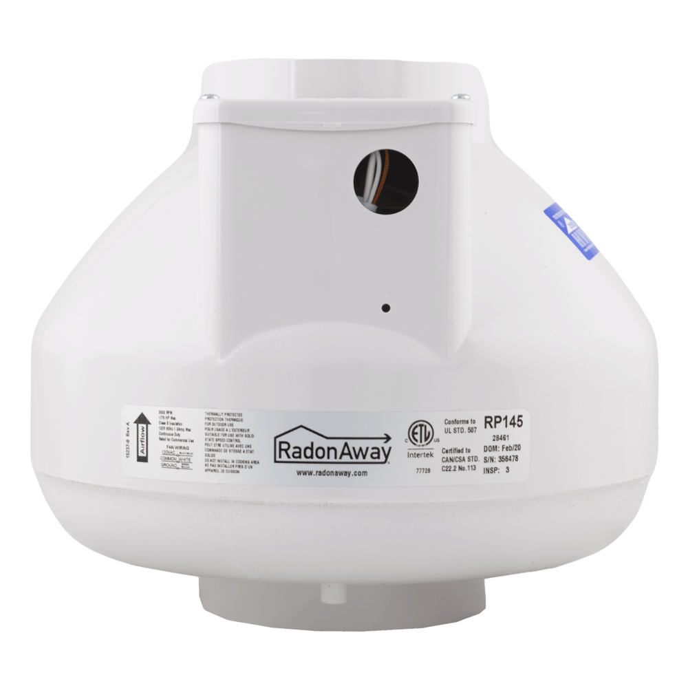 NEW RadonAway RP145 (replaces RP145c) Radon Fan Pro Series 169 CFM White