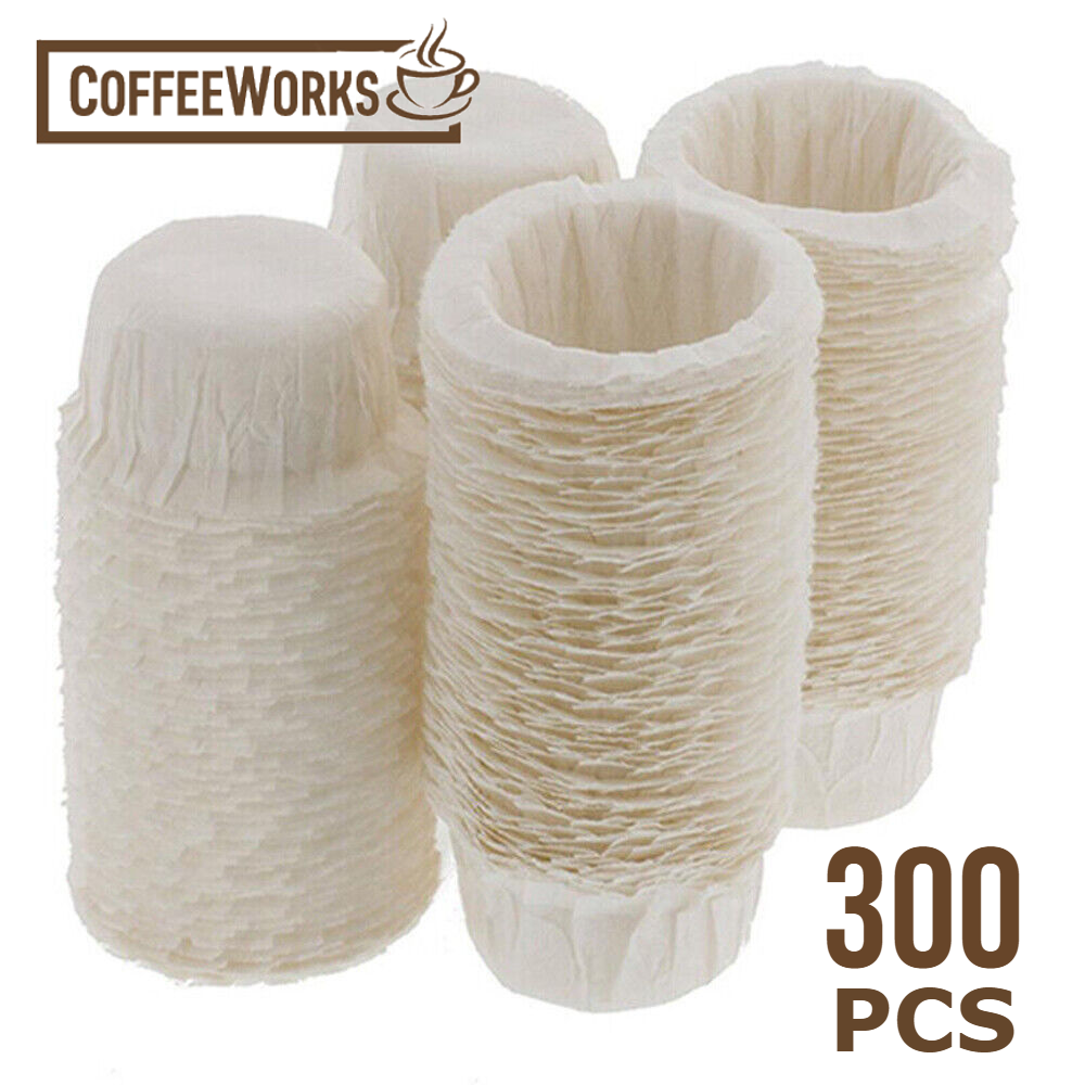 White Disposable K-Cup Paper Coffee Filters for Keurig 1.0 & 2.0 (300 Pcs)