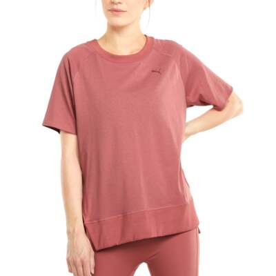 

Puma Studio Relaxed Crew Neck Футболка с коротким рукавом Женские красные повседневные топы 520983, Красный