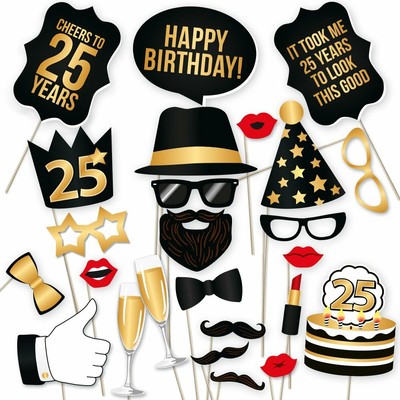 25th Birthday Photo Brown Booth Props Fabulous Forty Party