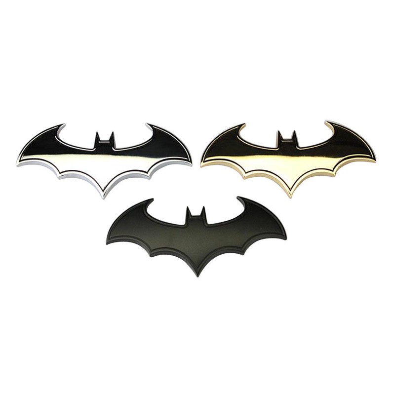 1PC Chrome Metal Badge Emblem Batman 3D Tail Decals Auto Car Sticker Silver