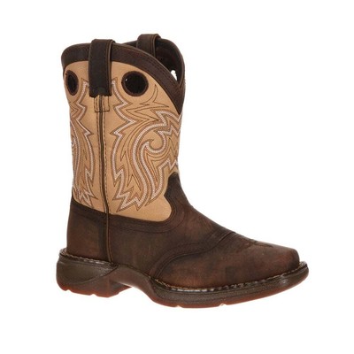 

Durango Lil Saddle Square Toe Cowboy Youth Boys Коричневые повседневные ботинки для мальчиков DBT0118, Коричневый, Durango Lil' Saddle Square Toe Cowboy Youth