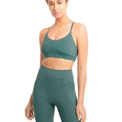 

Puma Low Impact Strappy Sports Bra Womens Size  Casual 520307-45, Зеленый