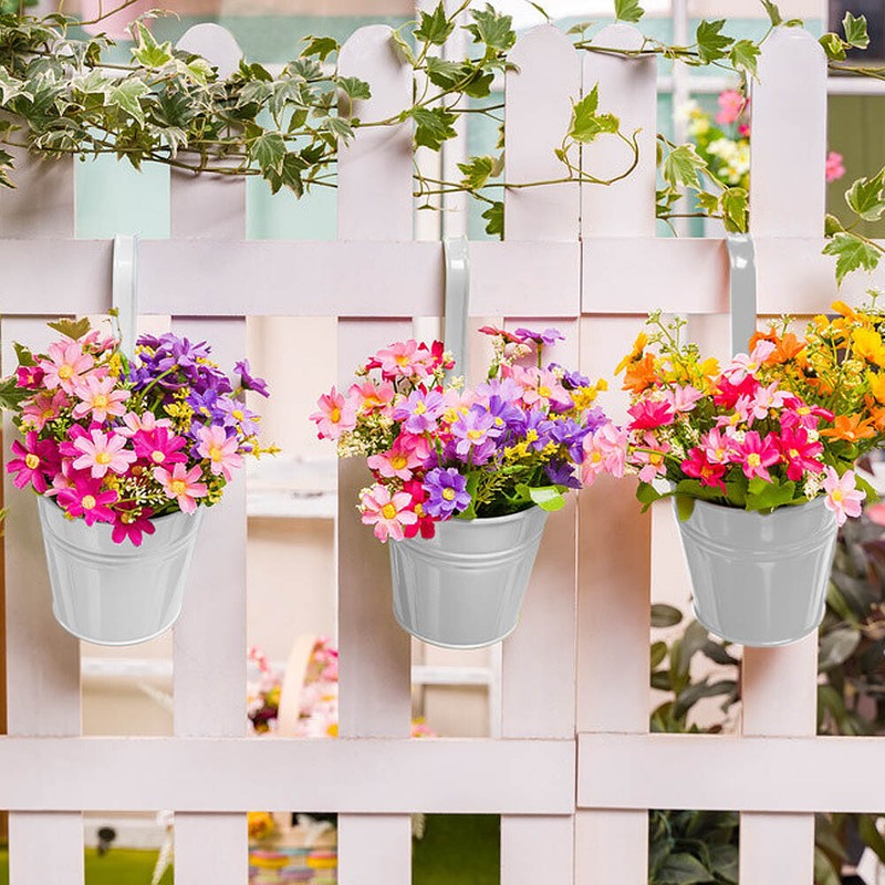 4X Hängeblumentopf Hängetopf Hängender Blumentopf Haken Pflanztopf