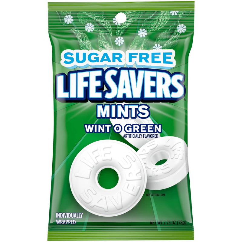 LIFE SAVERS Breath Mints Sugar-Free - Wint-O-Green Hard Candy, 2.75 Oz Bag (Pack of 12), Candy Mints