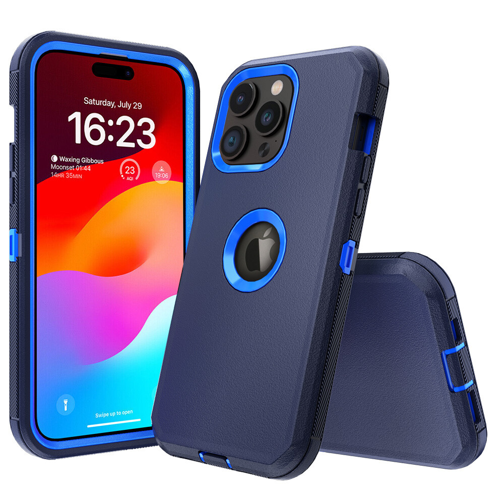 For iPhone 15 14 Pro Max Plus 13 12 11 XR Heavy Duty Shockproof Armor Case Cover