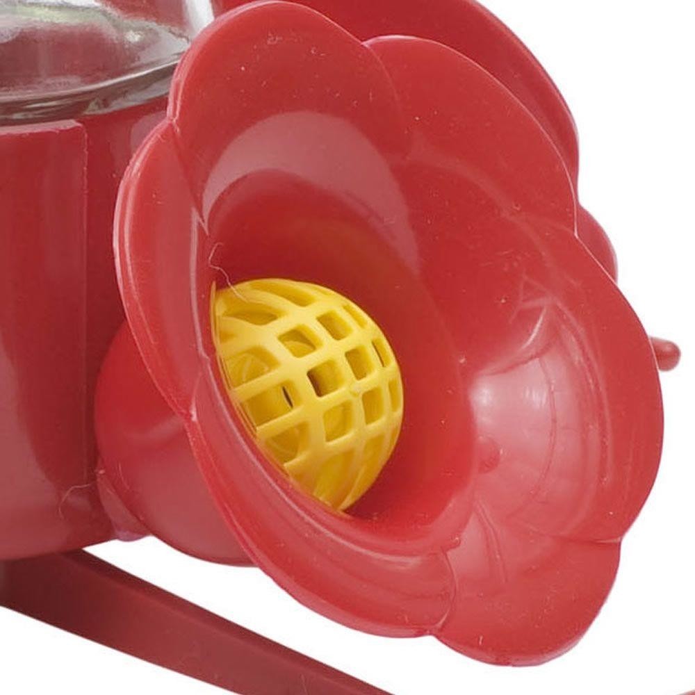 Hummingbird Feeder 8 oz. Pinch Waist Red Hanging Easy Fill Garden Perch Yard
