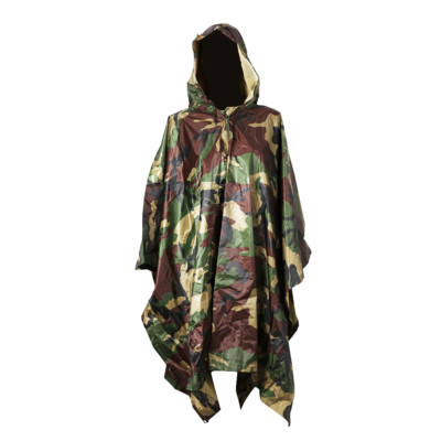 Waterproof Army Hooded Ripstop Rain Poncho Military Camping Hiking Light-weight