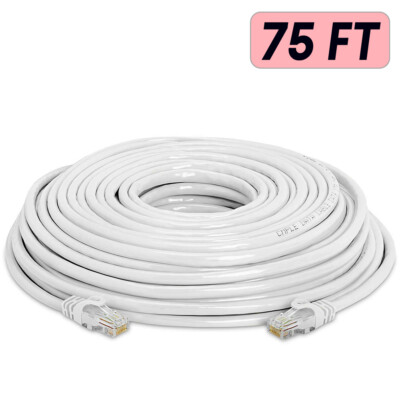 CAT6 Patch Network Cable Rj45 Ethernet 6ft 10ft 25ft 50ft 100ft 200ft lot White