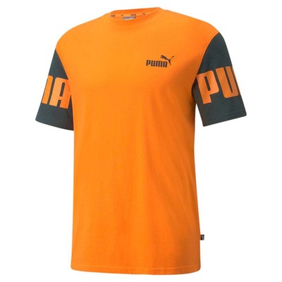 

Puma Power Colorblock Футболка с круглым вырезом и короткими рукавами Мужские оранжевые повседневные топы 846, Оранжевый, Puma Power Colorblock Crew Neck Short Sleeve T-Shirt