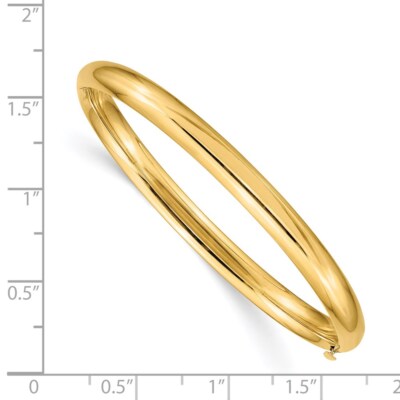 Pre-owned Superdealsforeverything Real 14kt Yellow Gold 3/16 Polished Hinged Baby Bangle; 6 Inch