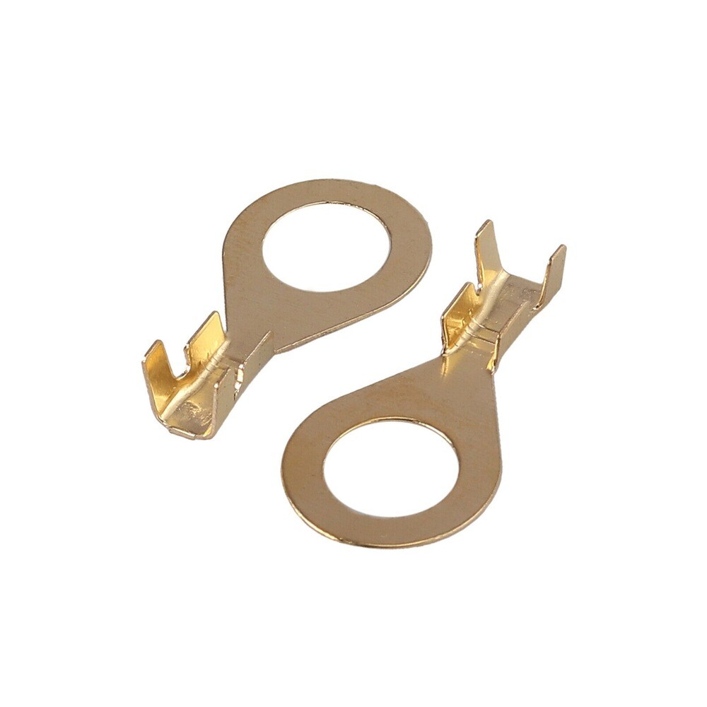 PEPTE 100pcs Yellow Insulated Crimp Ring Terminals 4.3mm Stud Size