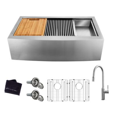 Glacier Bay Farmhouse Apron Sink Workstation 2 Bowl 33