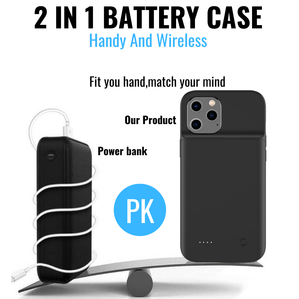 For iPhone 15 14 13 12 11 Pro Max Battery Charger Case Power Bank Charging Cover