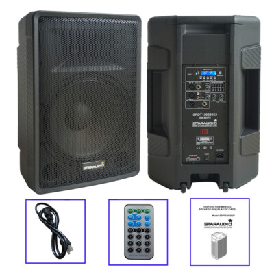 15Inch 4Ohm Bluetooth Powered Speaker Active PA TWS Karaoke DJ Speaker W/ USB SD