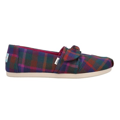 

Женские синие повседневные туфли на плоской подошве в клетку TOMS Alpargata 10018766T, Синий, TOMS Alpargata Plaid Slip On