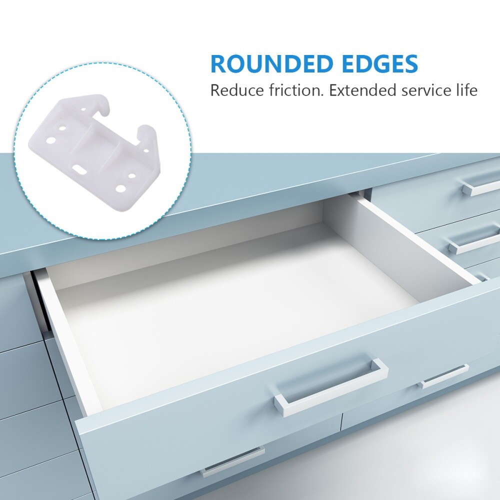 100pcs Drawer Guide Plastic White 7 Holes Guide for Furniture