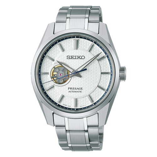 Pre-owned Seiko Presage Sharp Edged Open Heart Automatic Watch Sarx097 / Spb309j1 Usus