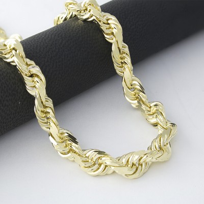 NURAGOLD 10K YELLOW GOLD 9MM ROPE DIAMOND CUT ITALIAN CHAIN BRACELET MENS THICK WIDE 9"