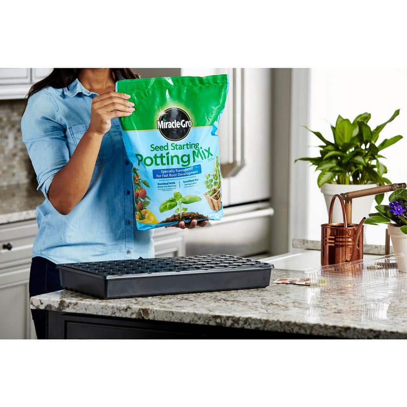2-Pack Miracle-Gro Seed Starting Potting Soil Mix-16 Qt for Optimal Plant Growth