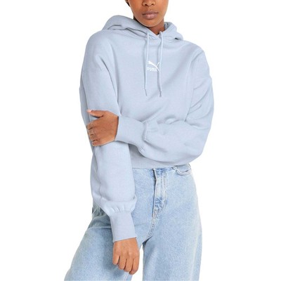 Puma Classics Crop Hoodie Fl Женская синяя повседневная верхняя одежда 533511-21