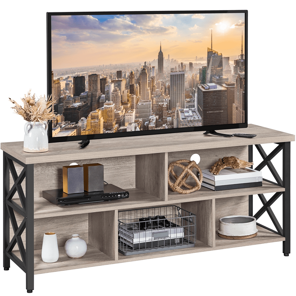 For Tvs With Storage,open Storage Cabinet, Gray
