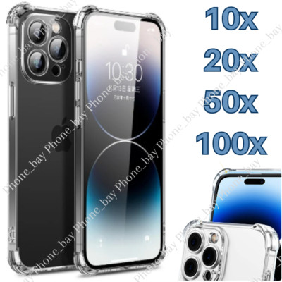 Wholesale Bulk Shockproof Clear Case Cover Lot For iPhone 15 14 13 12 11 Pro XS