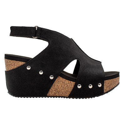 Повседневные женские черные босоножки на танкетке с ремешком сзади от Volatile Beecher PV1024-001