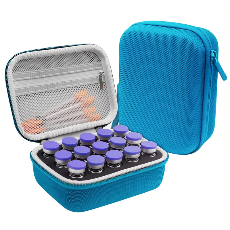 Handheld Peptide Case Insulin Vial Holder 15 Slots for Standard 5/10Ml Vial, Col