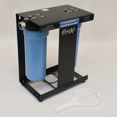 Camco RV Water Filter EVO X2 Dual Stage In-Line 0.5 Micron 40639